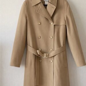 Celine Couture Beige Double-Breasted Trench Coat